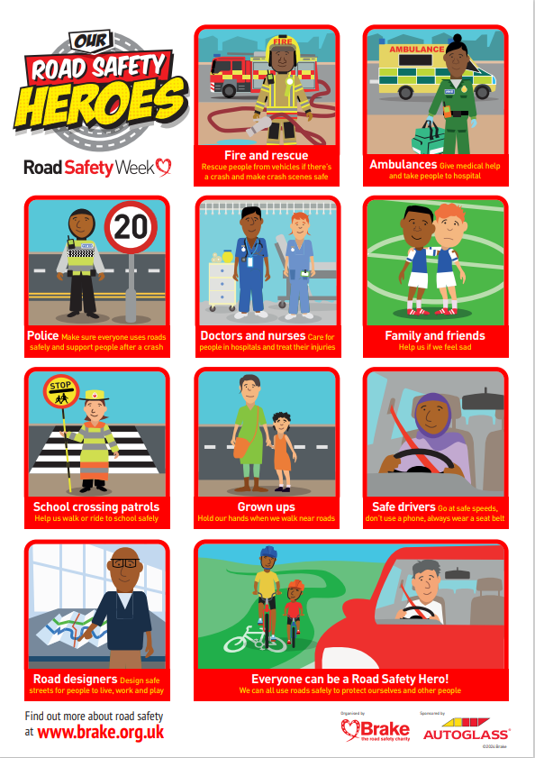 road safety heroes poster